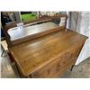 Image 4 : ANTIQUE OAK SERVING CABINET WITH MIRROR GALLERY