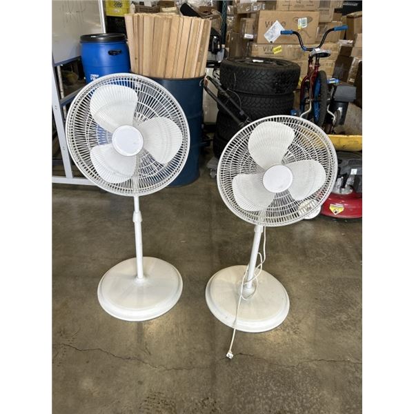 2 WHITE FLOOR FANS