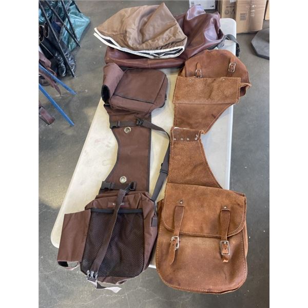 2 SADDLE COVERS AND 2 SADDLE ACCESSORIE BAGS