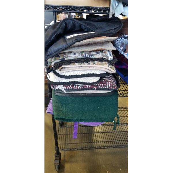 LARGE LOT OF HOSE BLANKETS AND SADDLE PADS