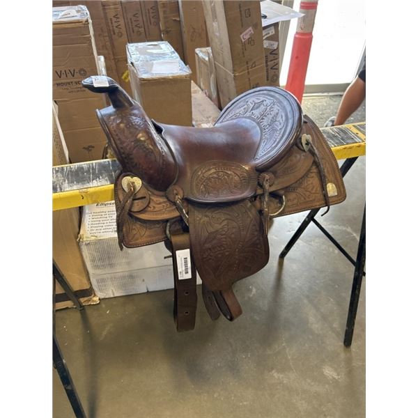 KIDS BROWN LEATHER HORSE SADDLE