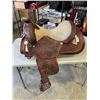 Image 4 : BROWN LEATHER CIRCLE Y SHOW SADDLE