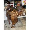 Image 1 : BROWN LEATHER CIRCLE Y SHOW SADDLE