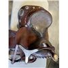Image 3 : BROWN LEATHER CIRCLE Y SHOW SADDLE