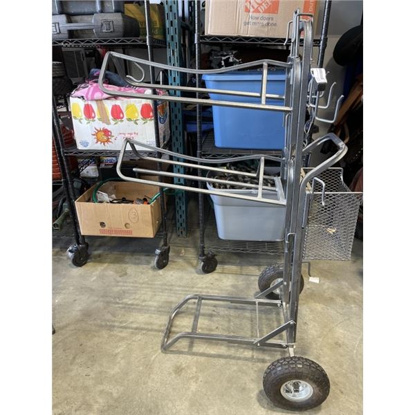 DOUBLE ROLLING SADDLE RACK WITH REMOVEABLE STALL HANGING RACKS