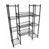 Image 1 : BRAND NEW BLACK 4 TIER STORAGE RACK W/ SHELVES AND STORAGE BASKETS - 60" TALL, 50" WIDE, 14" DEEP
