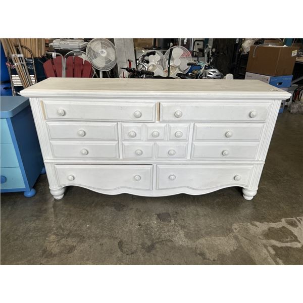 PAINTED WHITE 7 DRAWER DRESSER