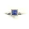 Image 1 : STERLING SILVER NATURAL SODALITE AND CZ RING, SIZE 8, RETAIL $400.00.