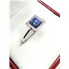Image 3 : STERLING SILVER NATURAL SODALITE AND CZ RING, SIZE 8, RETAIL $400.00.