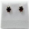 Image 1 : STERLING SILVER NATURAL GARNET EARRING, RETAIL $350.00. GARNET IS THE BIRTHSTONE FOR JANUARY.