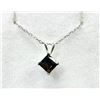 Image 1 : STERLING SILVER NATURAL SMOKEY QUARTZ PENDANT WITH STERLING SILVER CHAIN, RETAIL $300.00.