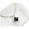 Image 2 : STERLING SILVER NATURAL SMOKEY QUARTZ PENDANT WITH STERLING SILVER CHAIN, RETAIL $300.00.