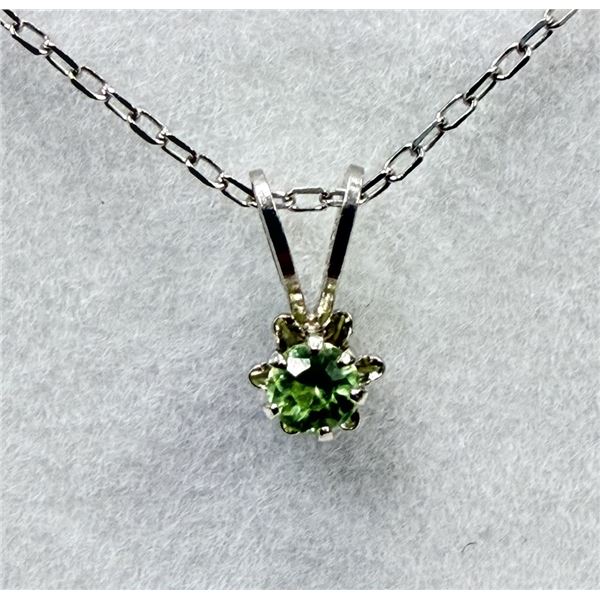 STERLING SILVER NATURAL PERIDOT PENDANT WITH STERLING SILVER CHAIN, RETAIL $300.00. PERIDOT IS THE B