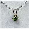 Image 1 : STERLING SILVER NATURAL PERIDOT PENDANT WITH STERLING SILVER CHAIN, RETAIL $300.00. PERIDOT IS THE B