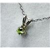 Image 2 : STERLING SILVER NATURAL PERIDOT PENDANT WITH STERLING SILVER CHAIN, RETAIL $300.00. PERIDOT IS THE B