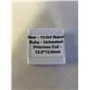Image 2 : NEW 13.0CT NATURAL RUBY, UNTREATED PRINCESS CUT