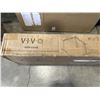 Image 3 : VIVO DARK WALNUT 63" X 55" CORNER TABLE TOP AND VIVO VLACK MEDIUM ELECTRIC SINGLE MOTOR CORNER DESK 