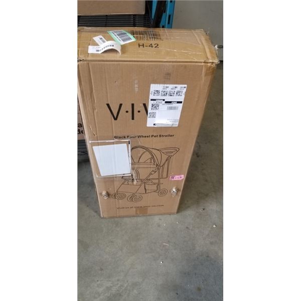 VIVO BLACK FOUR WHEEL PET STROLLER