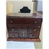 Image 1 : VINTAGE WOOD JEWELRY BOX W/ CONTENTS