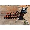 Image 1 : General Equipment Post Hole Digger  w/ Honda Engine & 2 Auger Bits (Starts & Runs See Video)