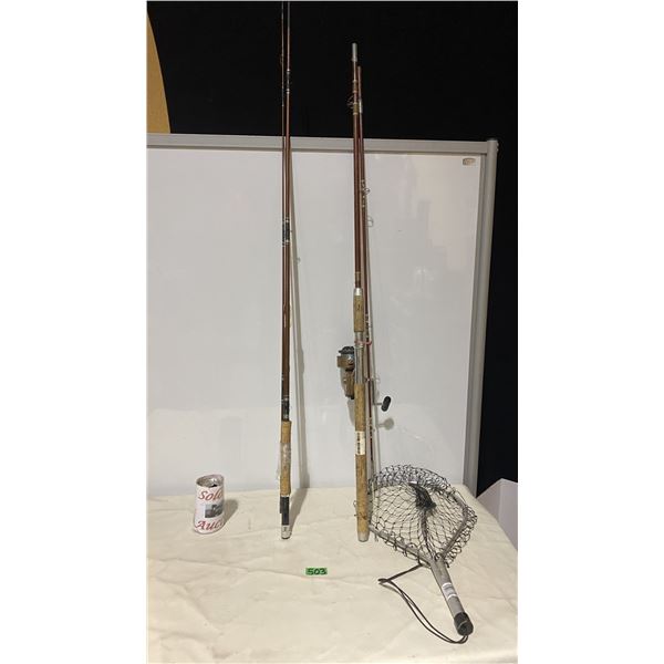 Fishing poles, reel and net