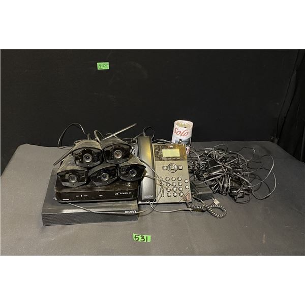 TELUS security system with cameras, telephone