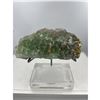 Image 1 : 8 X 7 INCH RARE FORMATION  PURPLE AND GREEN FLUORITE WITH BARITE ON STAND