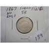 Image 1 : 1867 SHIELD NICKEL
