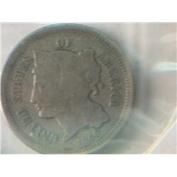 1866  VF 3-CENT NICKEL