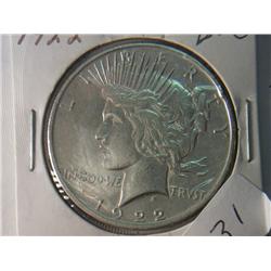 1922 BU PEACE DOLLAR