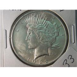 1922 BU PEACE DOLLAR