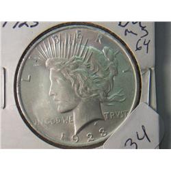 1923 BU MS-64 PEACE DOLLAR