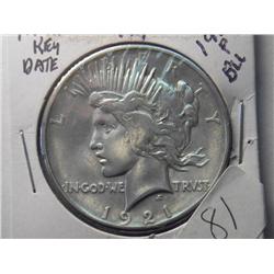 1921-P BU "PEACE DOLLAR RARE KEY DATE