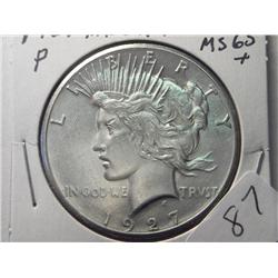 1927-P MS-65 + PEACE DOLLAR GEM KEY DATE
