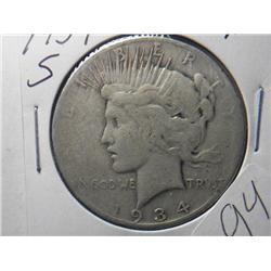 1934-S XF PEACE DOLLAR KEY DATE
