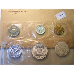 1961 MINT SET (SILVER .50, .25 AND .10)  5-PIECE