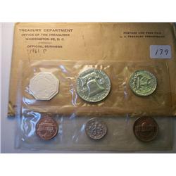 1961-P MINT SET (SILVER  .50, .25 AND .10) 5 PIECE