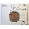 Image 1 : 1907 MS-65 RED, ORANGE, BLUE, AND SILVER INDIAN HEAD CENT