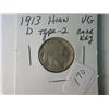 Image 1 : 1913-D VG TYPE 2 BUFFALO NICKEL RARE