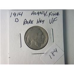 1914-D VF  BUFFALO NICKEL RARE KEY DATE