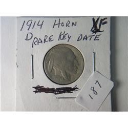 1914-D XF BUFFALO NICKEL RARE KEY DATE