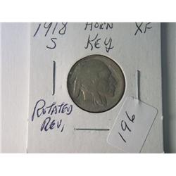 1918-S XF BUFFALO NICKEL ROTATED REVERSE  KEY DATE