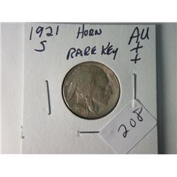 1921-S AU ++ BUFFALO NICKEL RARE KEY DATE
