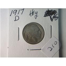 1917-D VG BUFFALO NICKEL KEY DATE