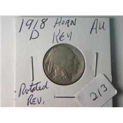 1918-D AU BUFFALO NICKEL KEY DATE