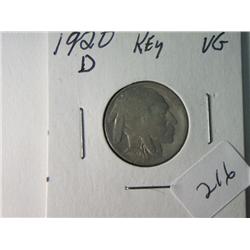 1920-D VG BUFFALO NICKEL KEY DATE