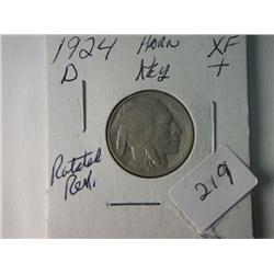 1924-D XF +  BUFFALO NICKEL ROTATED REVERSE