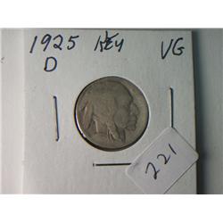 1925-D VG BUFFALO NICKEL KEY DATE