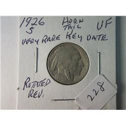 1926-S VF BUFFALO NICKEL ROTATED REVERSE RARE KEY DATE
