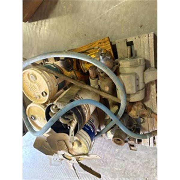 pallet of misc - pump/motor/liquids
